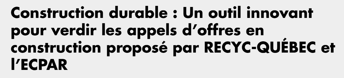Un outil pour intégrer la gestion CRD dans les appels d’offres