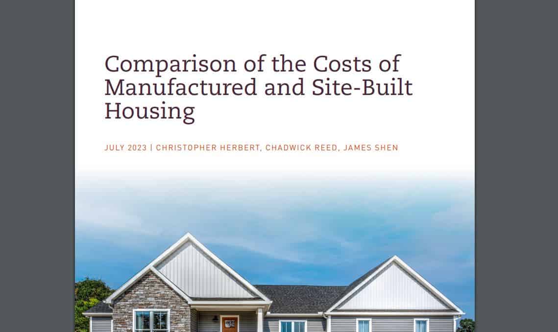 Comparing the Costs of Manufactured and Site-Built Housing, Juillet 2023